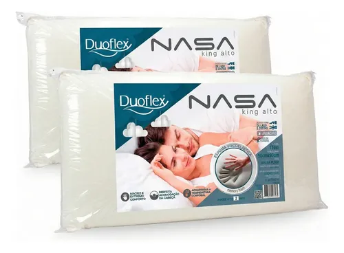 Pack x2 almohadas viscoelásticas Memory Foam NASA King 16 cm
